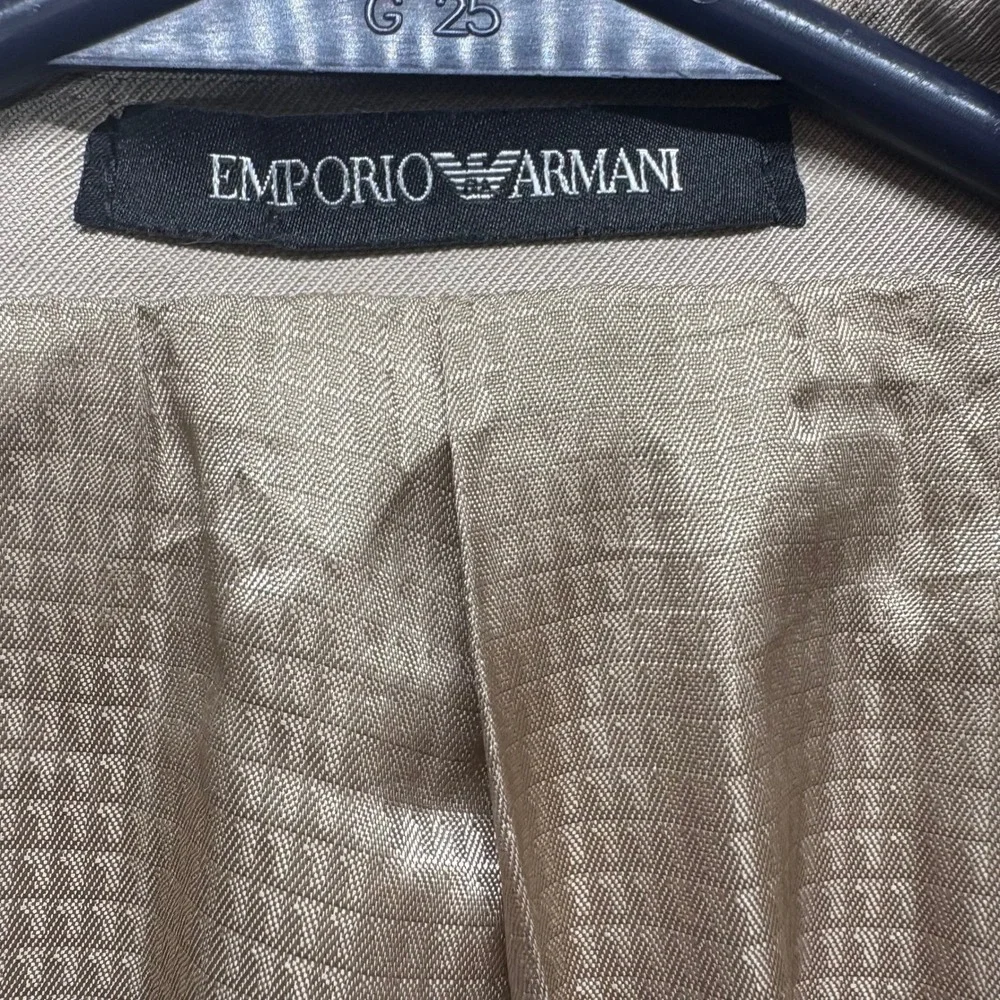 Emporio Armani G Line Beige Blazer Jacket Mens 58R Travel Business Casual